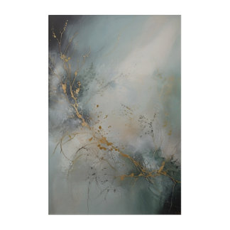 Nature-Inspired Abstract Art with Gold Leaf
