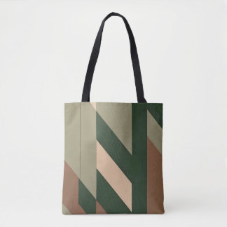 Nature inspired abstract geometric tote bag