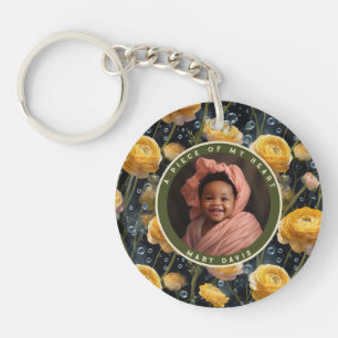 Nature-inspired Anniversary Gifts Custom Ranunculu Keychain