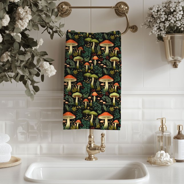Nature-Inspired Bath Towel Mushrooms & Moss Art (Nature-Inspired Bath Towel Mushrooms & Moss Art)