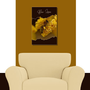 Nature-Inspired Bee Love Insect Yellow & Black Poster