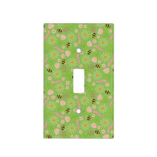 Nature inspired blooms and critters light switch cover