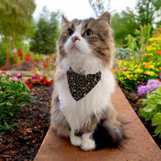 Nature inspired blooms and critters pet bandana collar
