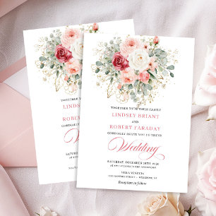 Nature-Inspired Blush Roses Boho Wedding Invite