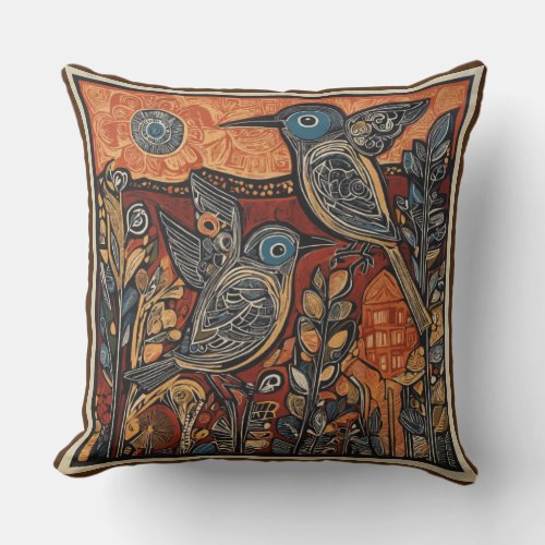 Nature inspired brown Throw Pillow