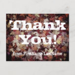 [ Thumbnail: Nature-Inspired, Cabin Chic "Thank You!" Postcard ]