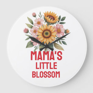 Nature-Inspired Colorful Sunflower Nursery  Large Clock