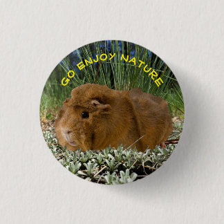 Nature Inspired Cute Guinea Pig Photo Template Button
