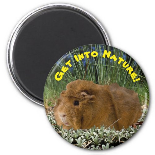 Nature Inspired Cute Guinea Pig Photo Template Magnet