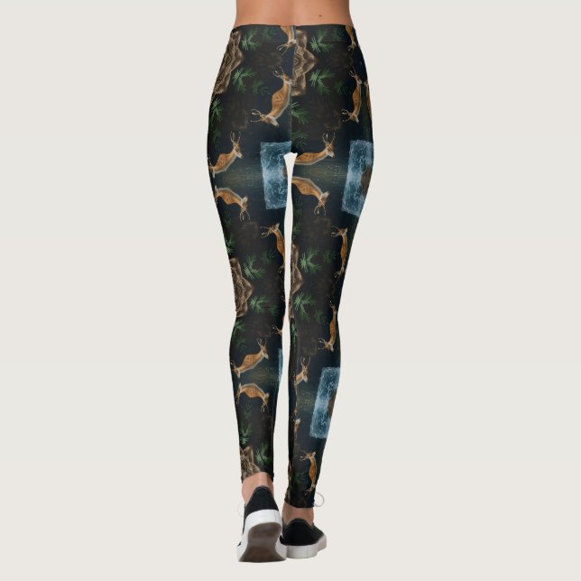 Nature Inspired Deer Kaleidoscope Leggings (Back)