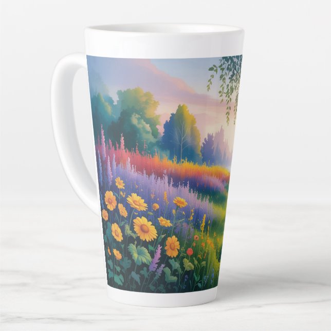 nature-inspired design that evokes a sense of peac latte mug (Left Angle)