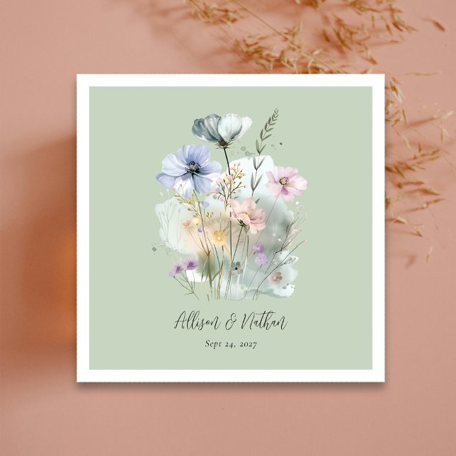 Nature-Inspired Elegance! Light Sage Wedding Napkins (Nature-Inspired Elegance! Light Sage Wedding Napkins)