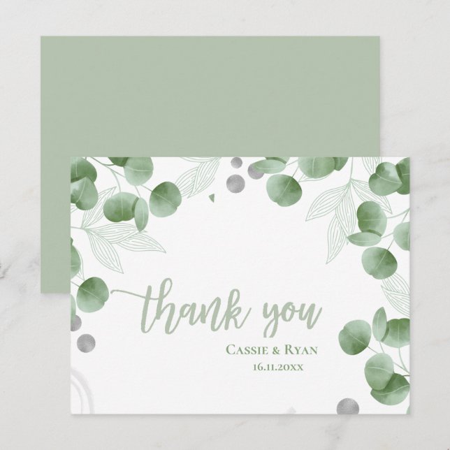 Nature-Inspired Eucalyptus Wedding Thank you Postcard (Front/Back)