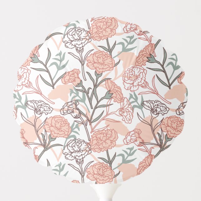 Nature Inspired Floral: Carnation Flower Pattern Balloon (Front)