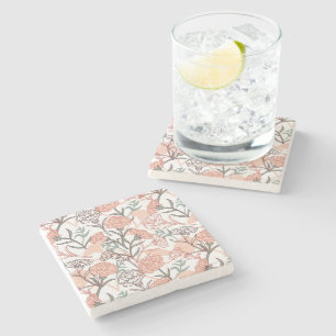 Nature Inspired Floral: Carnation Flower Pattern Stone Coaster