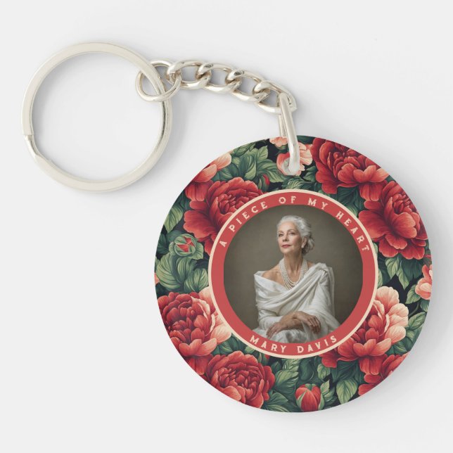 Nature-inspired Gifts For Girlfriend Custom Rose Keychain (Front)