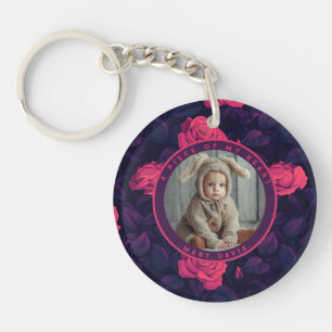 Nature-inspired Gifts For Him Custom rose flower Keychain