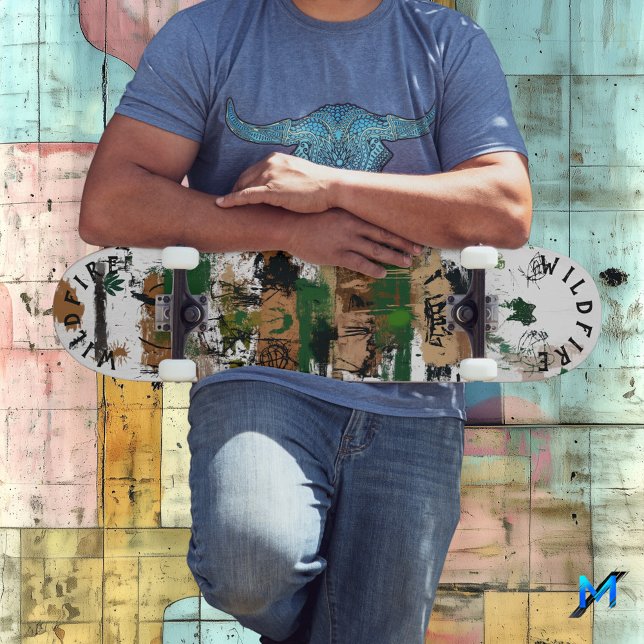 Nature-Inspired Graffiti with Earthy Abstract Tone Skateboard (Creator Uploaded)