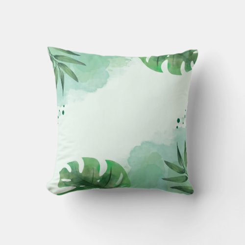 Nature_Inspired Green Minimalist Canvas Print Throw Pillow