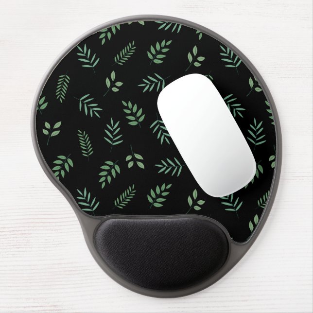 Nature-Inspired Leaf Print Gel Mouse Pad for Desk (Left Side)