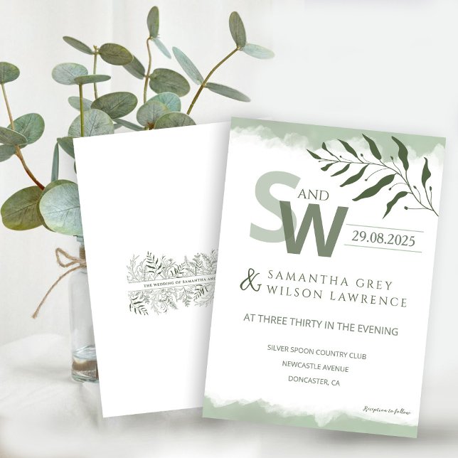 Nature inspired Minimalist  Wedding Invitation (Creator Uploaded)