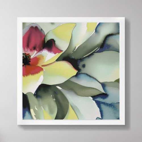 Nature_Inspired Muted Earth Tone Watercolor Floral Framed Art