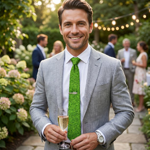 Nature-Inspired Realistic Green Grass Textured Neck Tie
