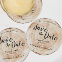 Nature-inspired Rustic wedding Save the date Coaster