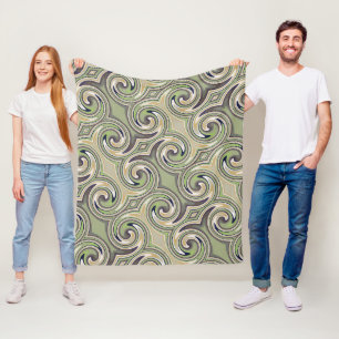 Nature Inspired Swirl Pattern Fleece Blanket