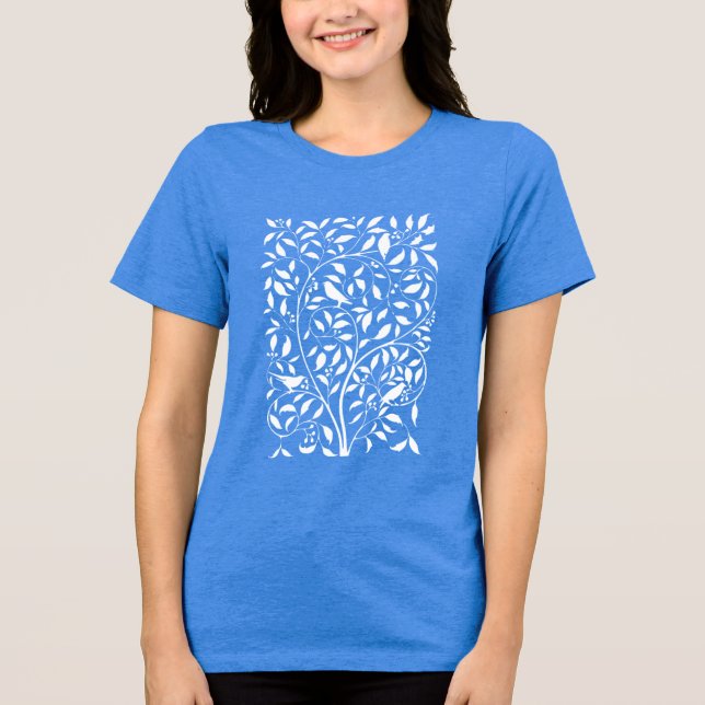 Nature-Inspired Tree Branches & Songbirds  Tri-Blend Shirt (Front)
