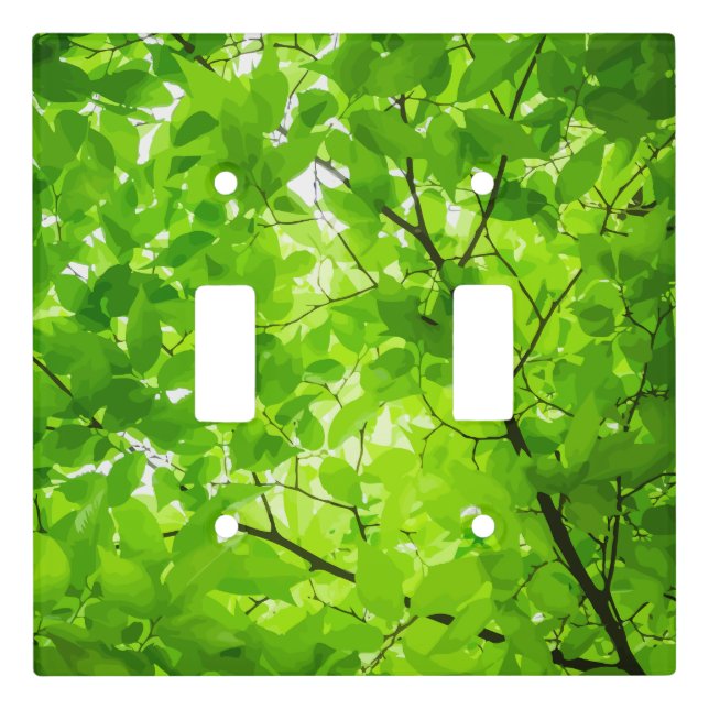 Nature Inspired Tree Leaves Light Switch Cover (Front)