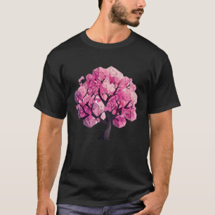 Nature Inspired Tree of Life Cherry Blossom Geomet T-Shirt