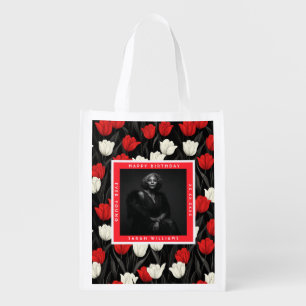 Nature Inspired Tulip Flower Garden Birthday Party Grocery Bag