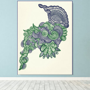 Nature_Inspired WallArt with Floral Centerpiece Canvas Print