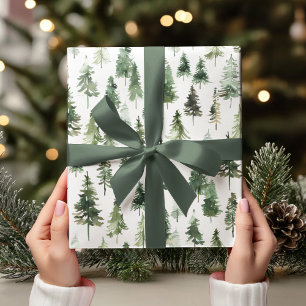 Nature-Inspired Watercolor Christmas Wrapping Paper