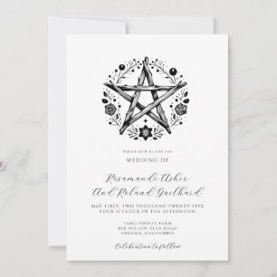 Nature Inspired Wood Star Wedding Invitation