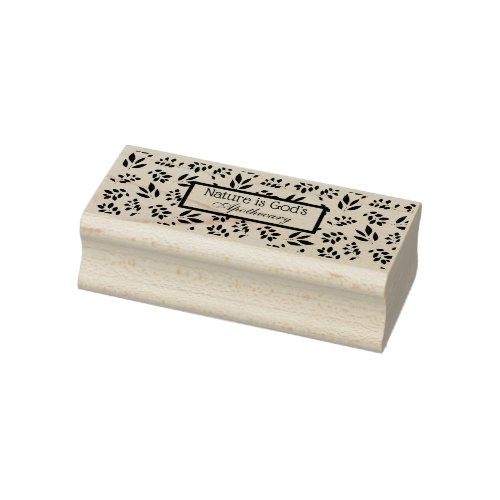 Nature is Gods Apothecary Leaf Pattern Rubber Stamp