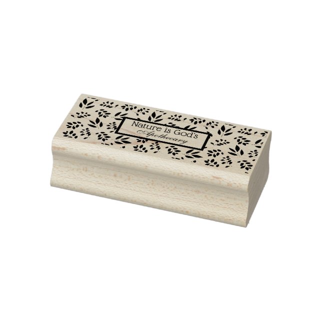 Nature is God's Apothecary Leaf Pattern Rubber Stamp (Stamp)