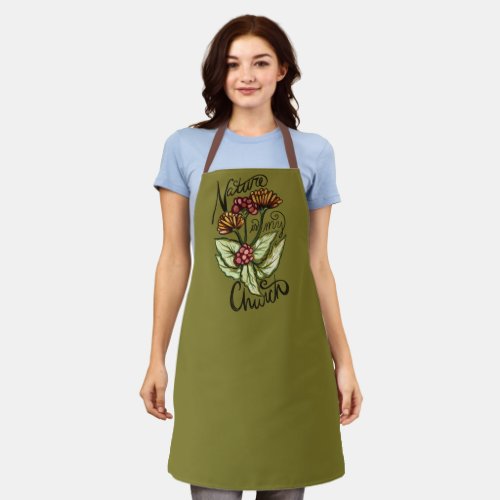 Nature is my church Pagan Green Witch Druid Art    Apron