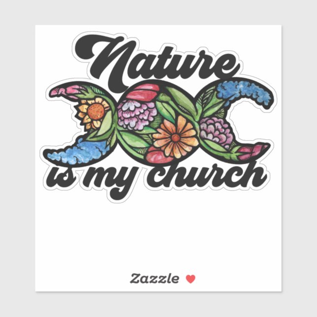 Nature is my Church Triple Moon Green Witch        Sticker (Sheet)