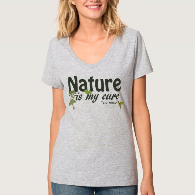 Nature Is My Cure Quote Hanes Nano V-Neck T-Shirt (Front)