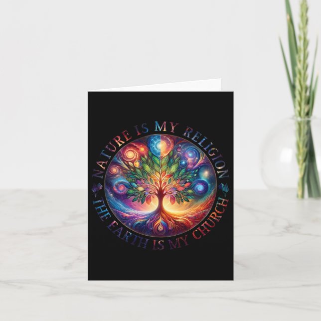 Nature Is My Religion The Earth Is My Church Manda Card (Front)