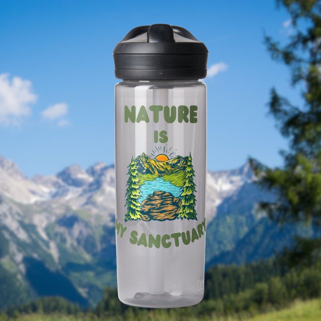 Nature Is My Sanctuary | Inspirational Hiker’s  Water Bottle (Creator Uploaded)