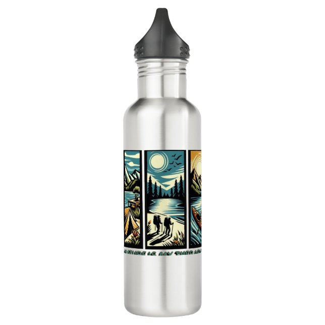 Nature Is My Therapy Stainless Steel Water Bottle (Left)