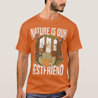 Nature Is Our Best Friend Forest Animals Earth boy T-Shirt