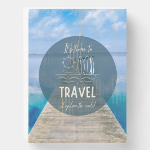 Nature It's Time To Travel Quote Wooden Box Sign