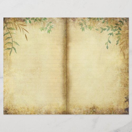 Nature Journal Wild Herb Greenery Scrapbook Paper