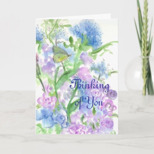 Nature Journal Yellow Moth Flower Thinking of You Card