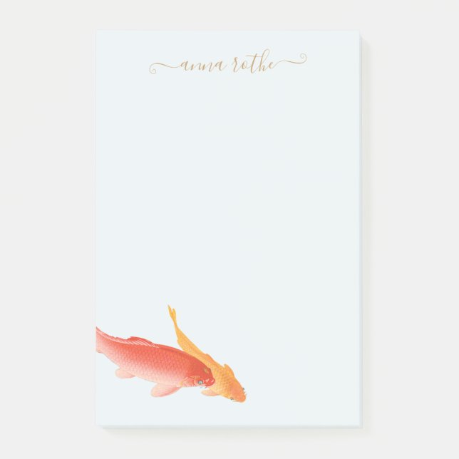 Nature Koi Fish Personalized Post-it Notes (Front)