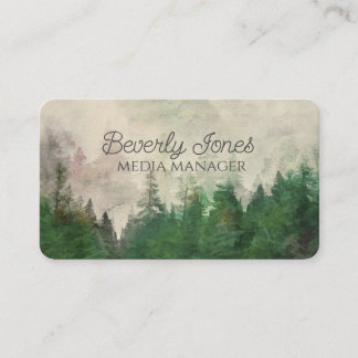nature landscape art mountain evergreen forest business card